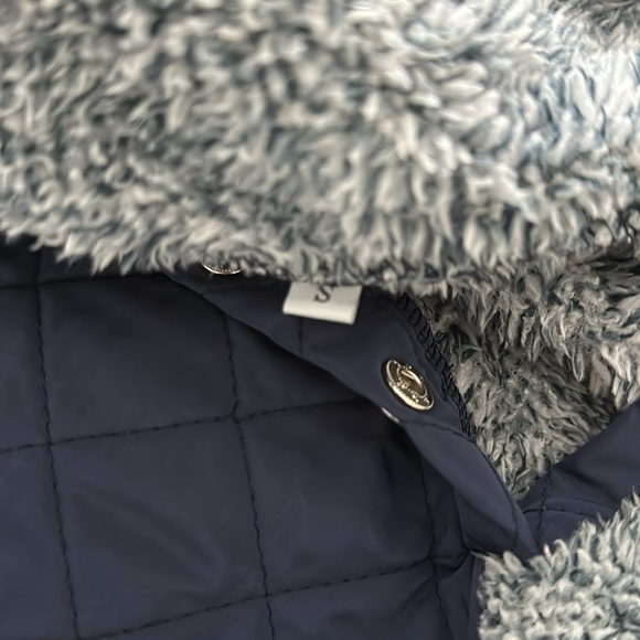 Navy Asymetrical Fleece Pullover Sz SM - Picture 5 of 5